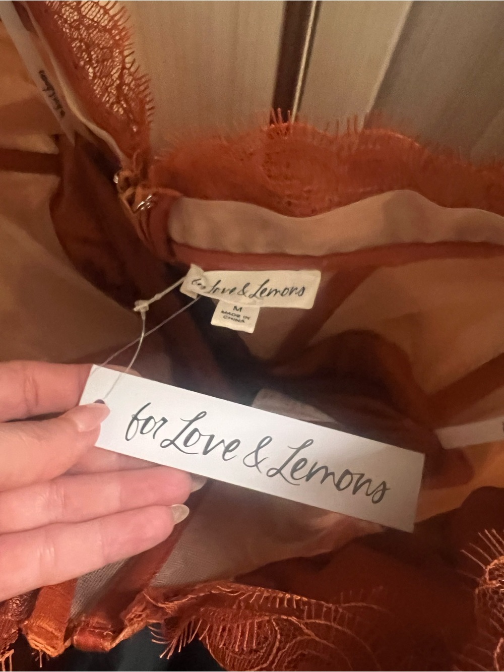 For Love And Lemons Rust Orange Strapless Ruffled Tulle Gown - Picture 5 of 7
